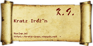 Kratz Irén névjegykártya